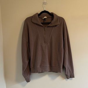 Cropped Brown Quarter Zip